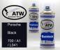 Preview: Porsche, Black, 700 / A1 / L041: 400ml Sprühdose + 400ml Klarlack - Set, von ATW Autoteile West.